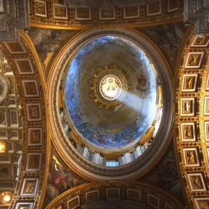Vatican Inside Small Dome Shaft of Light Print Vatican Inside Small Dome Shaft of Light Print