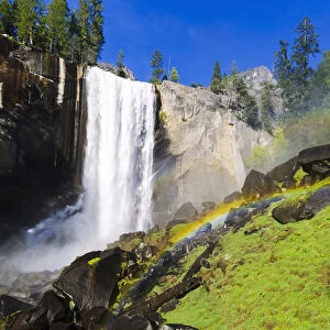 Vernal Falls and rainbow on the Mist Trail, Yosemite National Park, California, USA