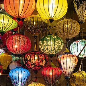 Vietnam. Colorful lamps for sale