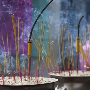 Vietnam, Ho Chi Minh City, Cholon, Chinatown Area, Thien Hau Pagoda, buring incense Vietnam, Ho Chi Minh City, Cholon, Chinatown Area, Thien Hau Pagoda, buring incense