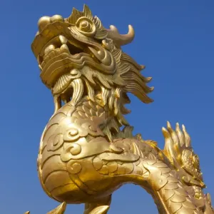 Vietnam, Hue, Hue Imperial City, Golden Dragon statue Vietnam, Hue, Hue Imperial City, Golden Dragon statue