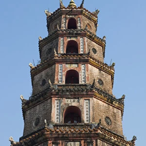 Vietnam, Hue, Thien Mu Pagoda, exterior