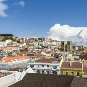 View over the Baixa towards Castelo de Sao Jorge. Lisbon (Lisboa) the capital of Portugal View over the Baixa towards Castelo de Sao Jorge. Lisbon (Lisboa) the capital of Portugal