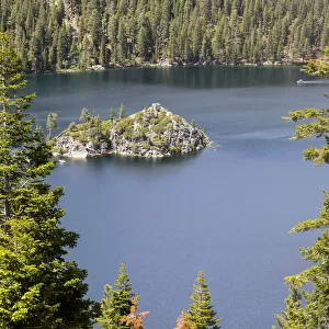 View towards Fannette Island from Inspiration Point, Emerald Bay, Lake Tahoe, California