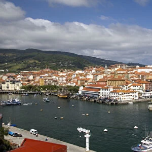 View of the old town and fishing port at Bermeo in the province of Biscay, Basque Country