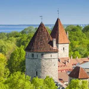 View of Tallinn from Toompea hill, Old Town of Tallinn, UNESCO World Heritage Site