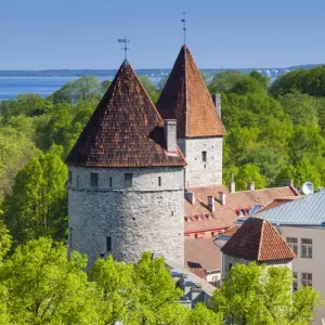 View of Tallinn from Toompea hill, Old Town of Tallinn, UNESCO World Heritage Site