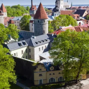 View of Tallinn from Toompea hill, Old Town of Tallinn, UNESCO World Heritage Site