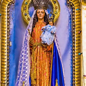 Virgin Mary Jesus statue Basilica Church of San Cristobal, Puebla, Mexico