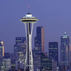 Washington, Seattle Skyline at night