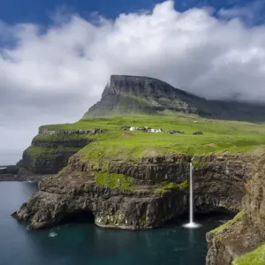 Vagar Island Waterfall Print Vagar Island Waterfall Print