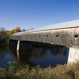The Windsor Cornish Covered Bridge spans the Connecticut River between Windsor, Vermont and Cornish