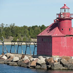 Wisconsin, Door County, Sturgeon Bay. North Pierhead Lighthouse, built in 1882, located