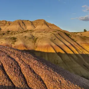 Yellow mounds in Badlands National Park, South Dakota, USA