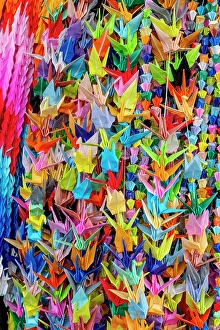 Peace Prints: 1000 cranes origami created as a prayer for peace on display in Peace Memorial Park