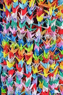 Prayer Prints: 1000 cranes origami created as a prayer for peace on display in Peace Memorial Park