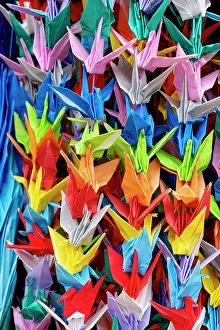 Prayer Prints: 1000 cranes origami created as a prayer for peace on display in Peace Memorial Park