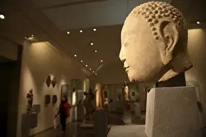 Exhibit Prints: A 10th century Guanyin statue display in Musee Guimet des Arts Asiatiques. Paris. France