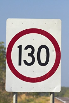 Northern Territory Prints: 130km speed sign, Stuart Highway near Darwin, Northern Territory, Australia