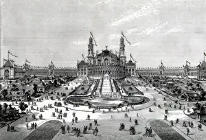 Exhibition Prints: 19th cent. view of Paris 1878 exhibition Trocadero France