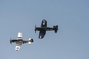 Airshow Prints: 2 Corsair planes flying