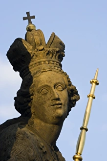 One of 30 Charles Bridge statues, Prague, Capital city of Czech, UNESCO World Heritage Site