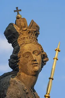 Saint Prints: One of 30 Charles Bridge statues, St. Elizabeth. Prague, Capital city of Czech