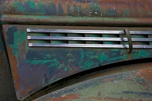 Wheel Prints: A detail of an abadoned Chevy truck that had been used as part of Alaska Air transport