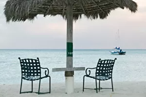 Images Dated 25th January 2006: ABC Islands - ARUBA - Palm Beach: Beach Chairs / Morning