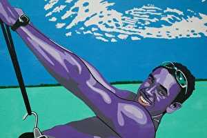 Images Dated 26th January 2006: ABC Islands - BONAIRE - Kralendijk: Detail of Bonaire Citizens Mural Cultimara Supermarket