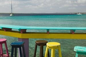 Cafe Tables and Chairs Collection: ABC Islands, BONAIRE, Kralendijk: Ocean View form Karels Pier