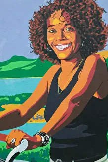 ABC Islands - BONAIRE - Kralendijk: Detail of Bonaire Citizens Mural Cultimara Supermarket
