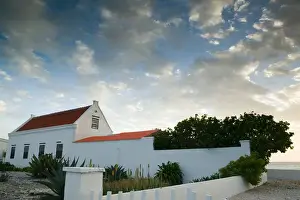 Bonaire Prints: ABC Islands - BONAIRE - Pink Beach: Old Estate House / Sunset