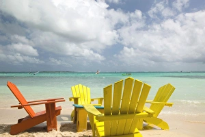 Images Dated 28th January 2006: ABC Islands - BONAIRE - Sorobon Beach: Beach Chairs