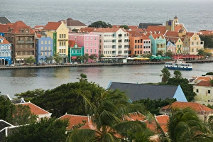 Images Dated 29th January 2006: ABC Islands - CURACAO - Willemstad: Late afternoon High View of Punda Waterfront