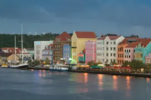 Images Dated 30th January 2006: ABC Islands - CURACAO - Willemstad: Punda - Waterfront Buildings / Evening