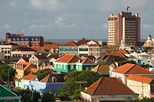 ABC Islands - CURACAO - Willemstad: View of PUNDA with Plaza Hotel Curacao / Morning