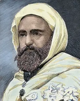 Beard Prints: Abd al-Qadir B Muhyi al-Din al-Hasani (Abdelkader) (1808 - 1883). Algerian Leader
