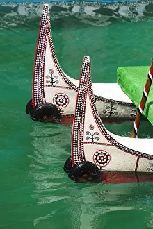 Aboriginal Prints: Aboriginal peoples canoe, Sun Moon Lake, Taiwan