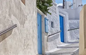 Prints of Abstract view of small traditional village near Kamari in Santorini in Greek Islands Images Dated 2028 September: Abstract view of small traditional village near Kamari in Santorini in Greek Islands