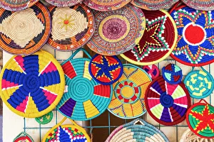 Egypt Prints: Abu Simbel, Aswan, Egypt. Colorful basket souvenirs at a tourist shop