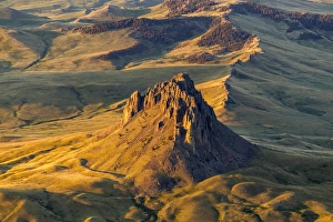 Great Falls Prints: Aerial of Birdtail Butte in Cascade County, Montana, USA