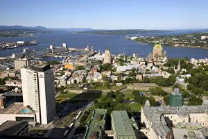 Images Dated 8th August 2006: Aerial images of Quebec City from atop the Observatoire de la Capitale, Quebec, Canada