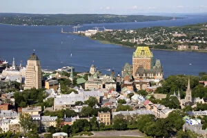 Aerial images of Quebec City from atop the Observatoire de la Capitale, Quebec, Canada