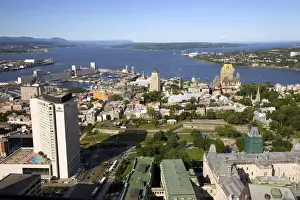 Images Dated 8th August 2006: Aerial images of Quebec City from atop the Observatoire de la Capitale, Quebec, Canada