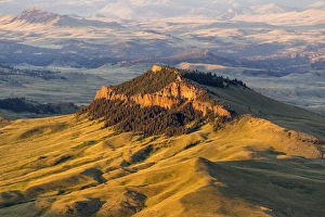 Aerial of Lionhead Butte in Cascade County, Montana, USA