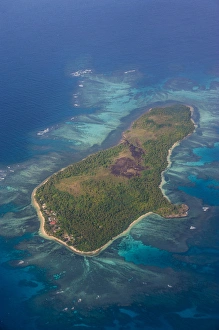 Tonga Prints: Aerial photo of a little island in Tonga, South Pacific