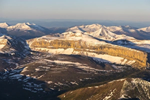Snowy Prints: Aerial of the Rocky Mountains in the Bob Marshall Wilderness of Montana, USA