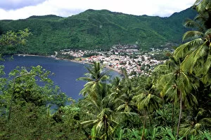 Aerial of Soufriere St Lucia