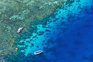 Yacht Prints: Aerial view of beach, Palau